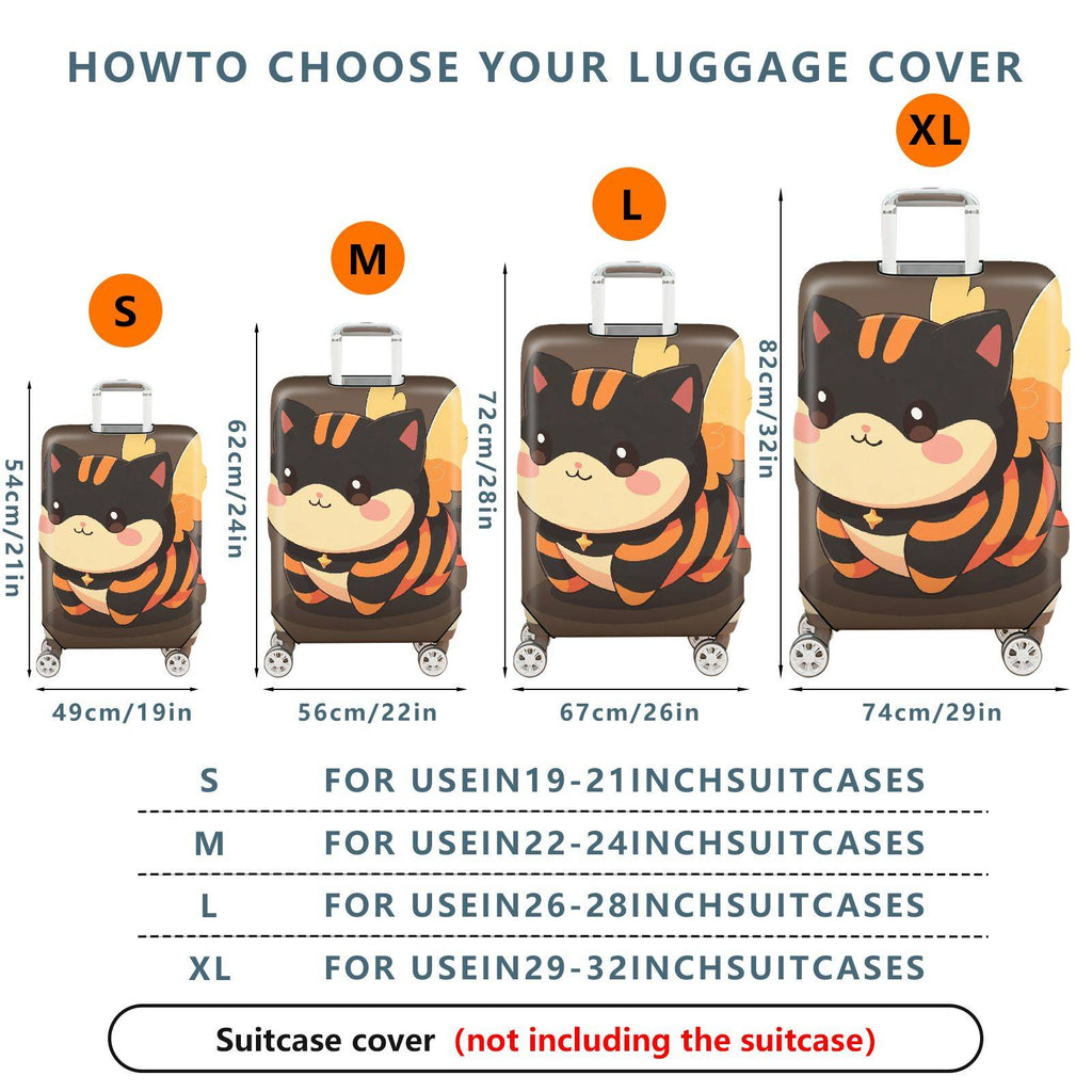 1-Piece Animal Striped Cute Decorative Colorful  Suitcase Luggage Cover, Stretch Protective Sleeve