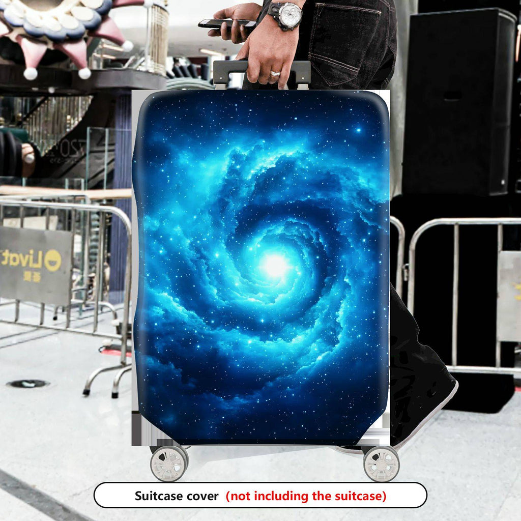 1-Piece Galaxy Nebula Blue Cosmic Star Spiral  Suitcase Luggage Cover, Stretch Protective Sleeve