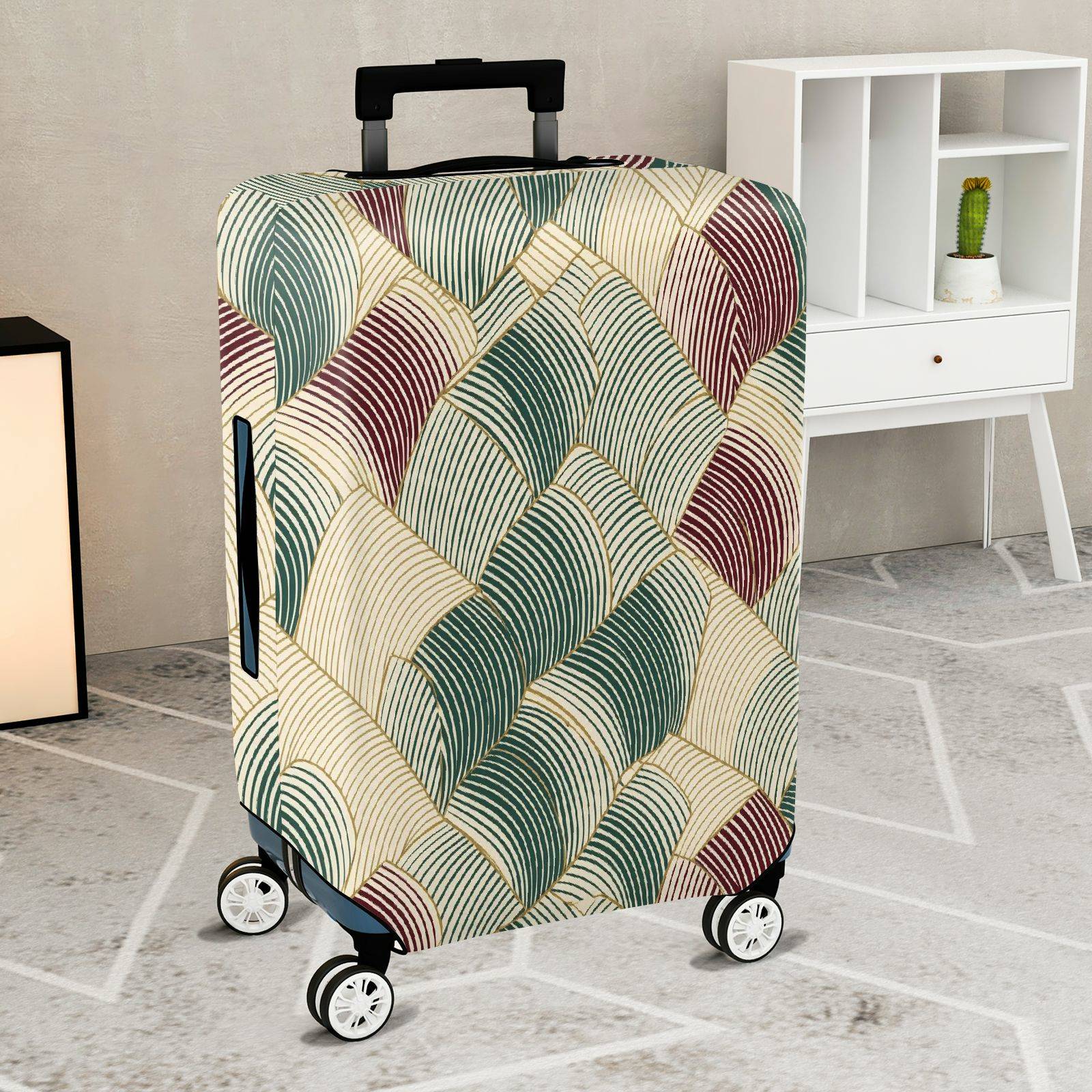 1-Piece Abstract Geometric Colorful Modern Stylish Elegant  Suitcase Luggage Cover, Stretch Protective Sleeve