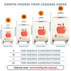 1-Piece Apple Ant  Artistic Fun Modern Stylish  Suitcase Luggage Cover, Stretch Protective Sleeve