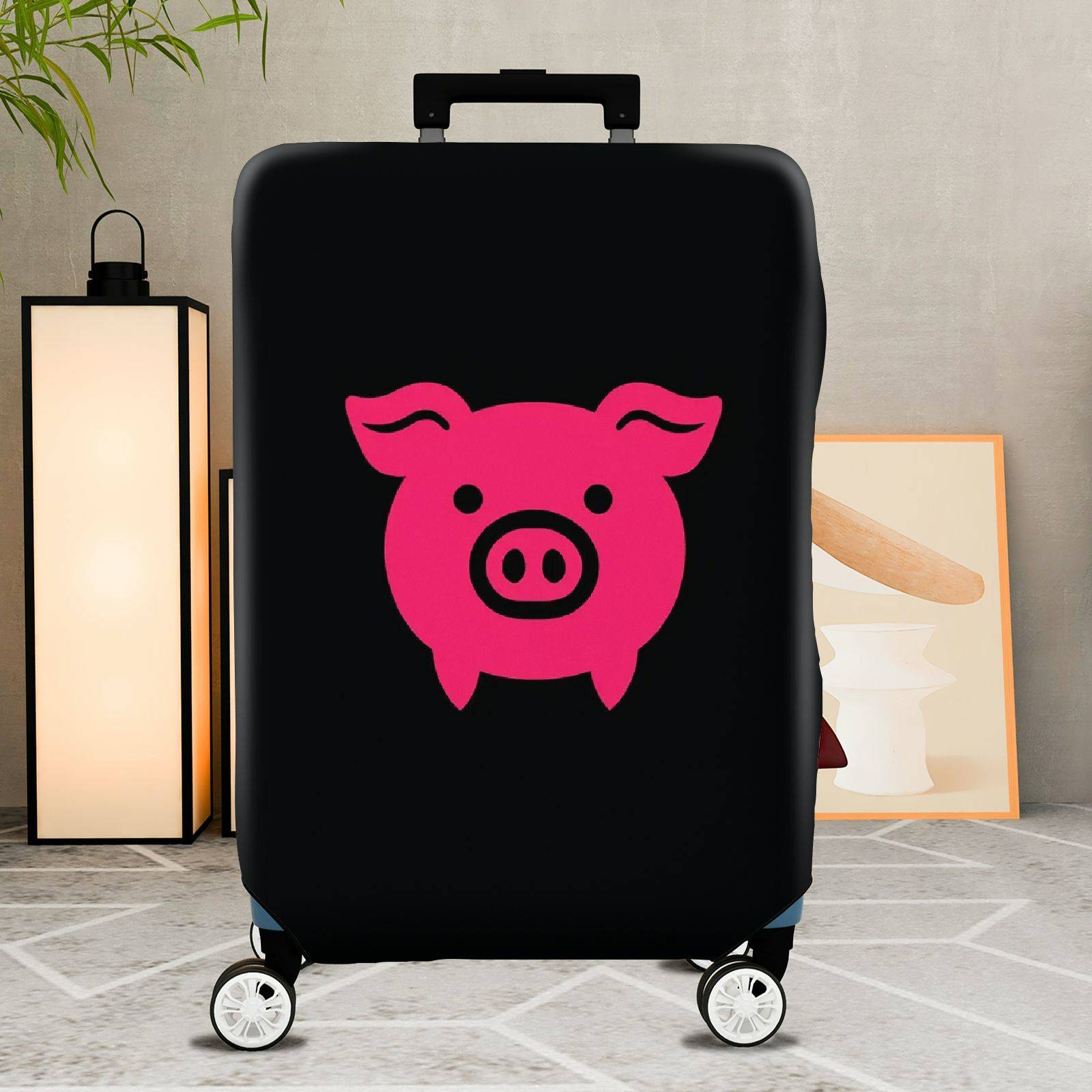1-Piece Animal Pink Pig Decorative Travel  Suitcase Luggage Cover, Stretch Protective Sleeve