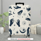 1-Piece Celestial Cosmic Mystic Astrology Moon Stars  Suitcase Luggage Cover, Stretch Protective Sleeve