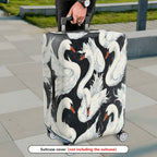 1-Piece Elegant Swan Pattern Artistic Black and White Bold Chic  Suitcase Luggage Cover, Stretch Protective Sleeve