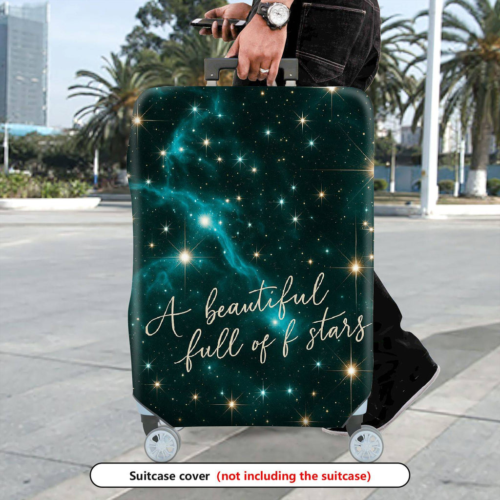1-Piece Starry Galaxy Astral Cosmic Celestial Night  Suitcase Luggage Cover, Stretch Protective Sleeve