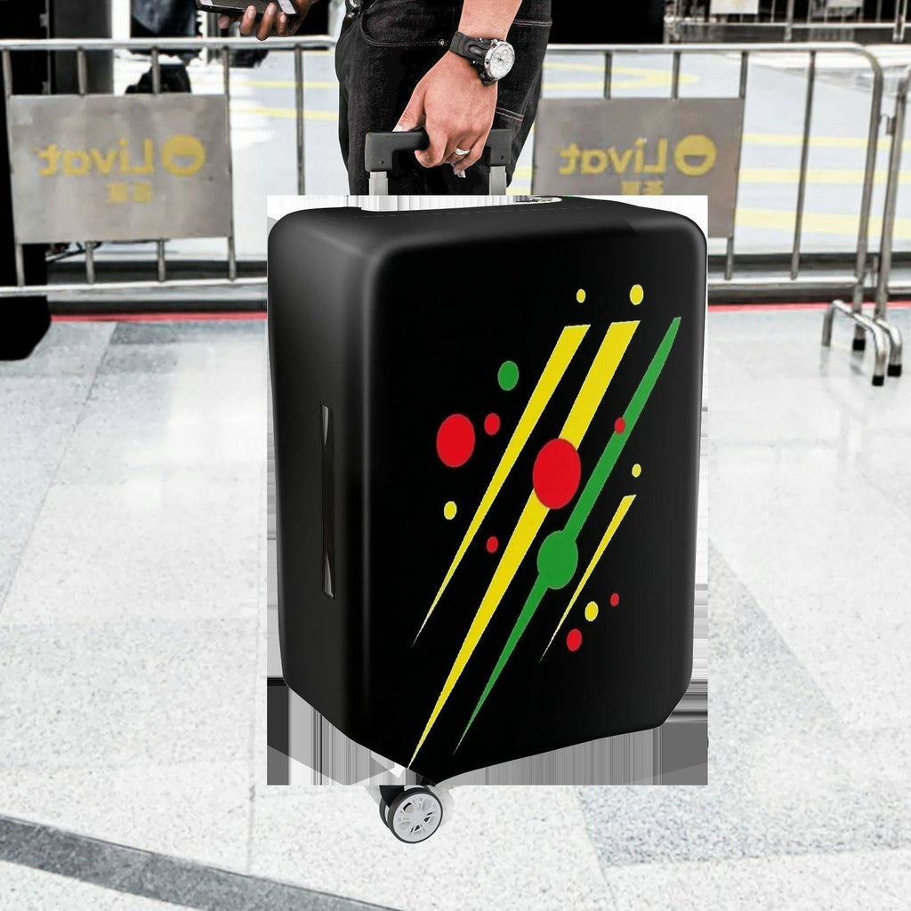 1-Piece Dots Stripes Abstract Colorful Geometric  Suitcase Luggage Cover, Stretch Protective Sleeve