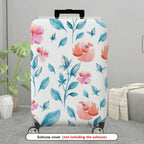 1-Piece Floral Watercolor Artistic Bright Colorful Elegant Travel  Suitcase Luggage Cover, Stretch Protective Sleeve