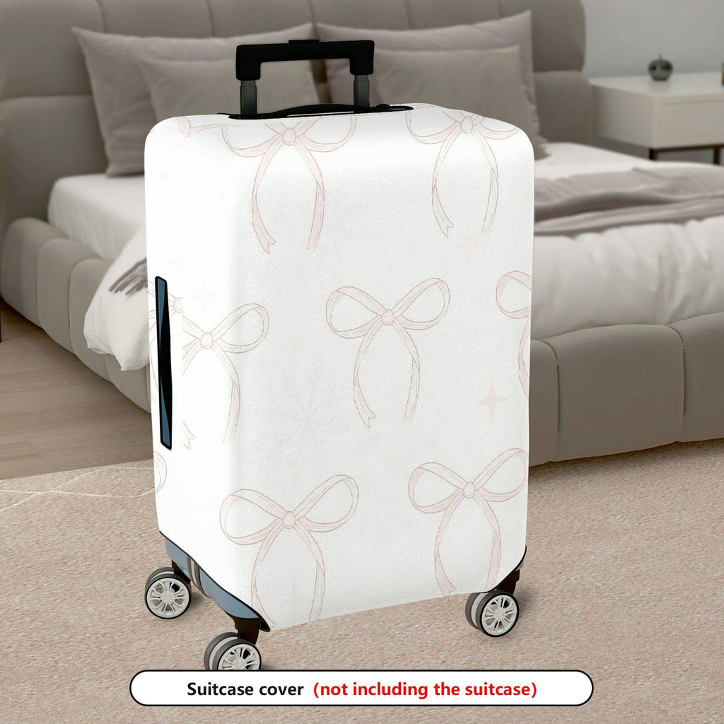 1-Piece Elegant Bow Knot Pattern Neutral Tone Simple Style Chic Look  Suitcase Luggage Cover, Stretch Protective Sleeve