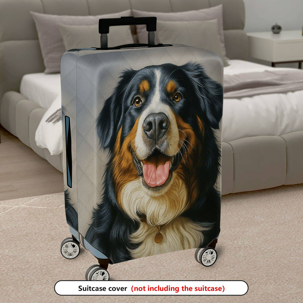 1-Piece Animal Dog Print Pet Portrait Artistic Colorful Cute  Suitcase Luggage Cover, Stretch Protective Sleeve