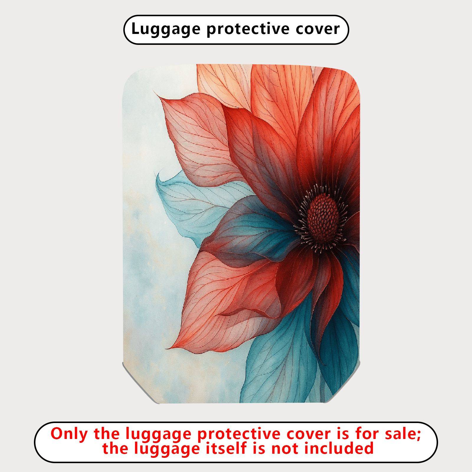 1-Piece Colorful Floral Artistic Abstract Gradient Vibrant  Suitcase Luggage Cover, Stretch Protective Sleeve