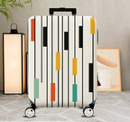 1-Piece Striped Colorful Geometric Abstract Modern Artistic  Suitcase Luggage Cover, Stretch Protective Sleeve