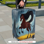 1-Piece Horse Mountains Artistic Nature Aesthetic Inspirational  Suitcase Luggage Cover, Stretch Protective Sleeve