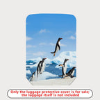 1-Piece Antarctic Penguin Ice Ocean Travel Adventure  Suitcase Luggage Cover, Stretch Protective Sleeve