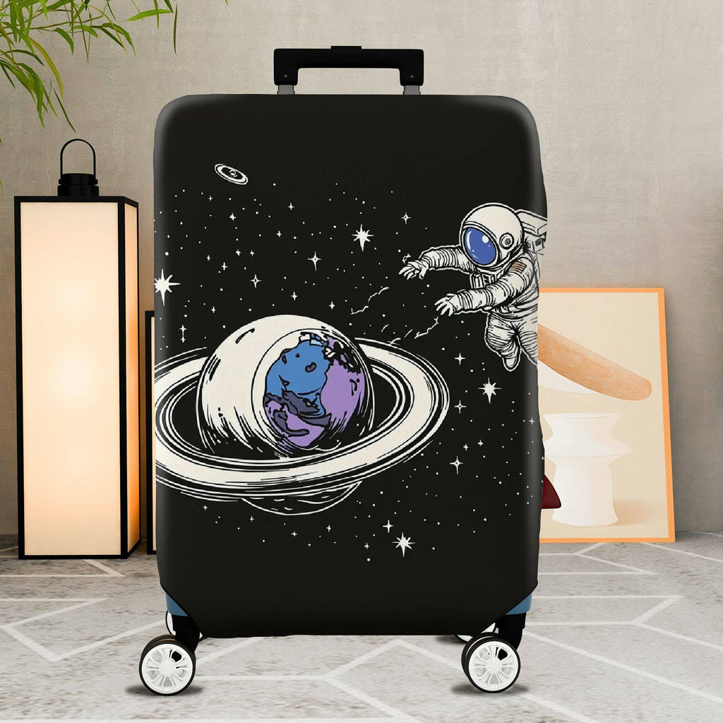 1-Piece Astronaut Planet Space Galaxy Cosmic  Suitcase Luggage Cover, Stretch Protective Sleeve