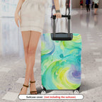 1-Piece Abstract Colorful Artistic Swirl Watercolor Pattern  Suitcase Luggage Cover, Stretch Protective Sleeve