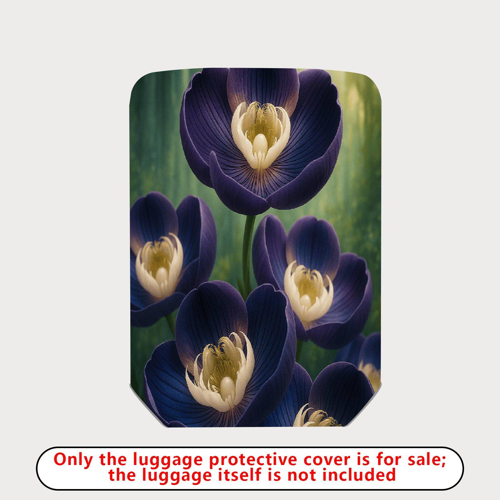 1-Piece Purple Floral Nature Elegant Artistic Beautiful Botanical  Suitcase Luggage Cover, Stretch Protective Sleeve