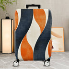 1-Piece Abstract Orange Blue Wave Pattern Stripes Artistic Modern  Suitcase Luggage Cover, Stretch Protective Sleeve