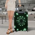 1-Piece Geometric Futuristic  Abstract Digital Matrix  Suitcase Luggage Cover, Stretch Protective Sleeve