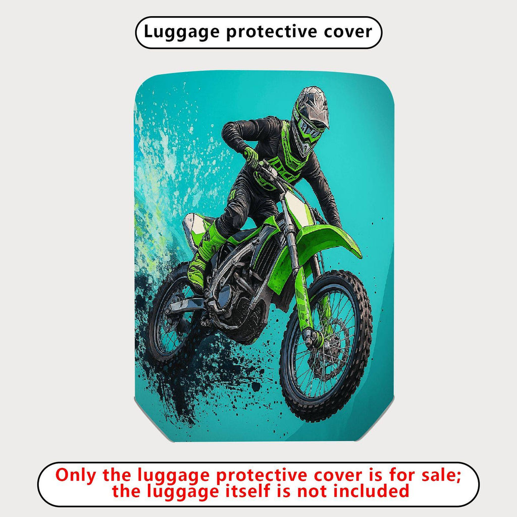 1-Piece Adventure Motorbike Rider Splash Thrill Action  Suitcase Luggage Cover, Stretch Protective Sleeve