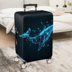 1-Piece Cosmic Whale Starry Network Futuristic Digital Abstract  Suitcase Luggage Cover, Stretch Protective Sleeve