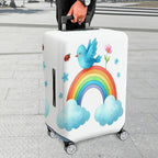 1-Piece Cute Rainbow Bird Clouds Flowers Ladybug  Suitcase Luggage Cover, Stretch Protective Sleeve