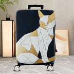 1-Piece Geometric Cat Design Modern Artistic Elegant Stylish  Suitcase Luggage Cover, Stretch Protective Sleeve