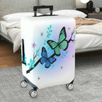 1-Piece Butterfly Floral Gradient Nature Artistic  Suitcase Luggage Cover, Stretch Protective Sleeve