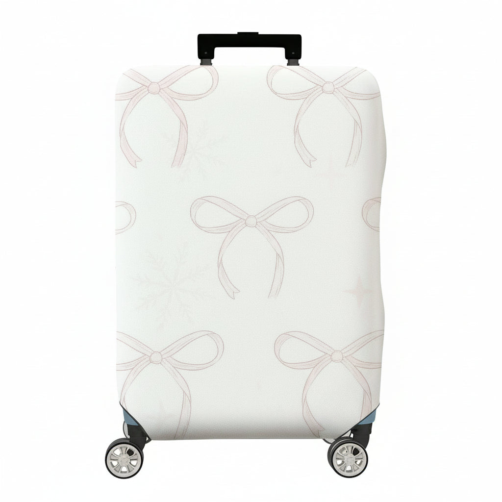 1-Piece Elegant Bow Knot Pattern Neutral Tone Simple Style Chic Look  Suitcase Luggage Cover, Stretch Protective Sleeve