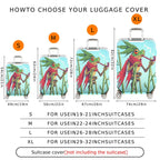 1-Piece Frog Smoking Red Scarf Whimsical Artistic  Suitcase Luggage Cover, Stretch Protective Sleeve