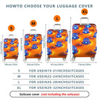 1-Piece Abstract Bubble Orange Blue Modern Artistic Colorful  Suitcase Luggage Cover, Stretch Protective Sleeve