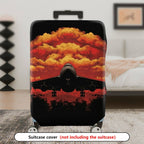 1-Piece Airplane Sunset Cloud Travel Business Vacation Checked-in  Suitcase Luggage Cover, Stretch Protective Sleeve