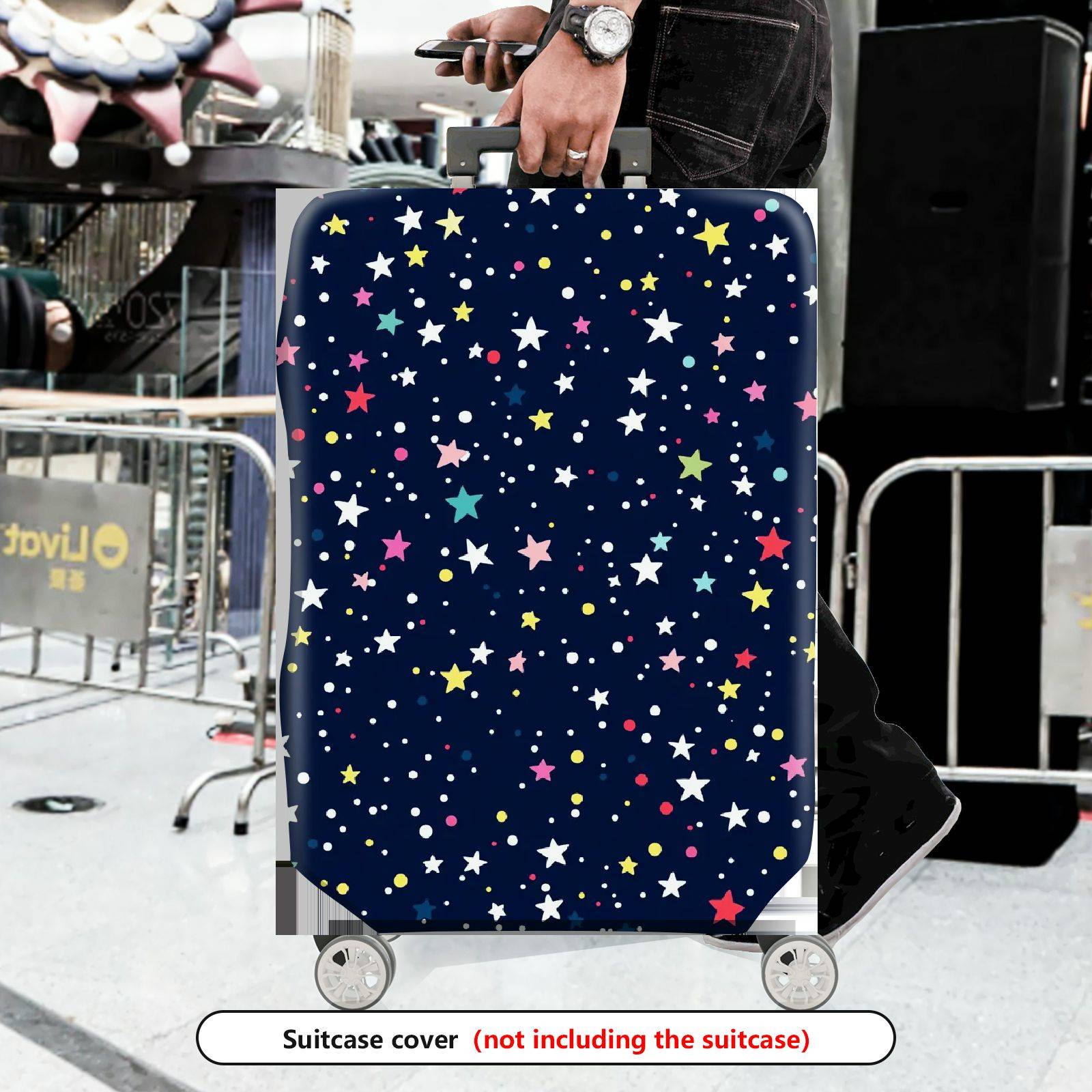1-Piece Starry Night Colorful Galaxy Cosmic Space Astral  Suitcase Luggage Cover, Stretch Protective Sleeve