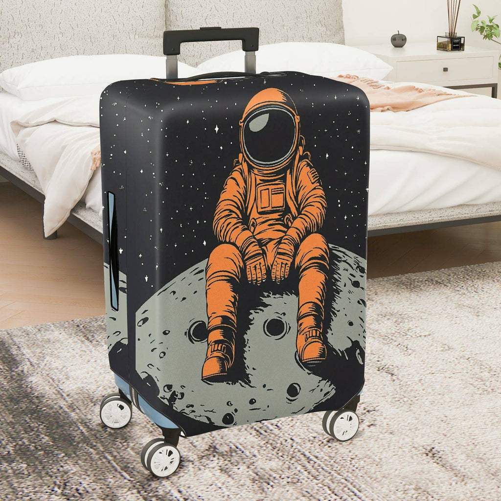 1-Piece Astronaut Moon Space Galaxy Cosmic  Suitcase Luggage Cover, Stretch Protective Sleeve