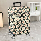 1-Piece Geometric Star Black Pink Cream Pattern  Suitcase Luggage Cover, Stretch Protective Sleeve