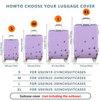 1-Piece Purple Bird Sky Travel Holiday Nature Leisure  Suitcase Luggage Cover, Stretch Protective Sleeve