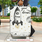 1-Piece Rocket Space Cosmic Star Moon Dream  Suitcase Luggage Cover, Stretch Protective Sleeve