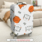 1-Piece Animal Pattern White Black Orange Tiger Stripes  Suitcase Luggage Cover, Stretch Protective Sleeve