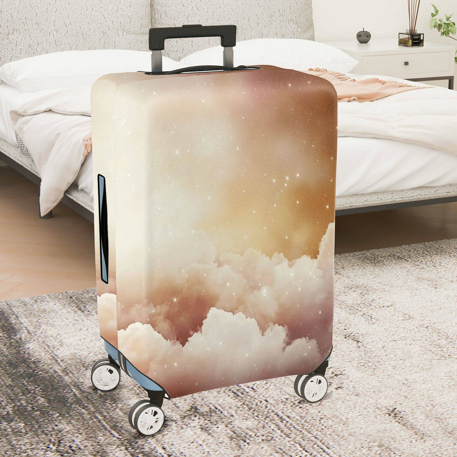 1-Piece Dreamy Starry Cloud Fantasy Cosmic Abstract  Suitcase Luggage Cover, Stretch Protective Sleeve