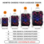1-Piece Hexagon Pattern Luminous Galaxy Abstract Cosmic  Suitcase Luggage Cover, Stretch Protective Sleeve