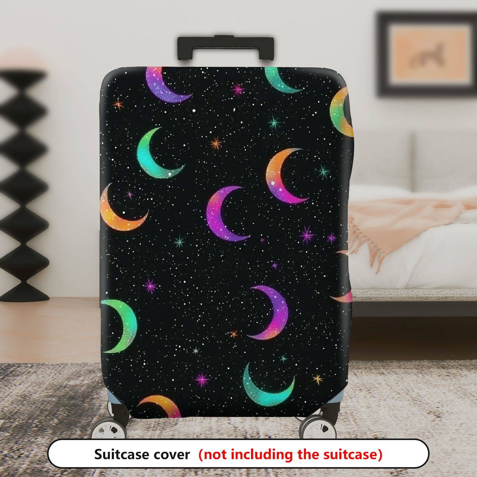 1-Piece Starry Night Colorful Moon Galaxy Cosmic  Suitcase Luggage Cover, Stretch Protective Sleeve