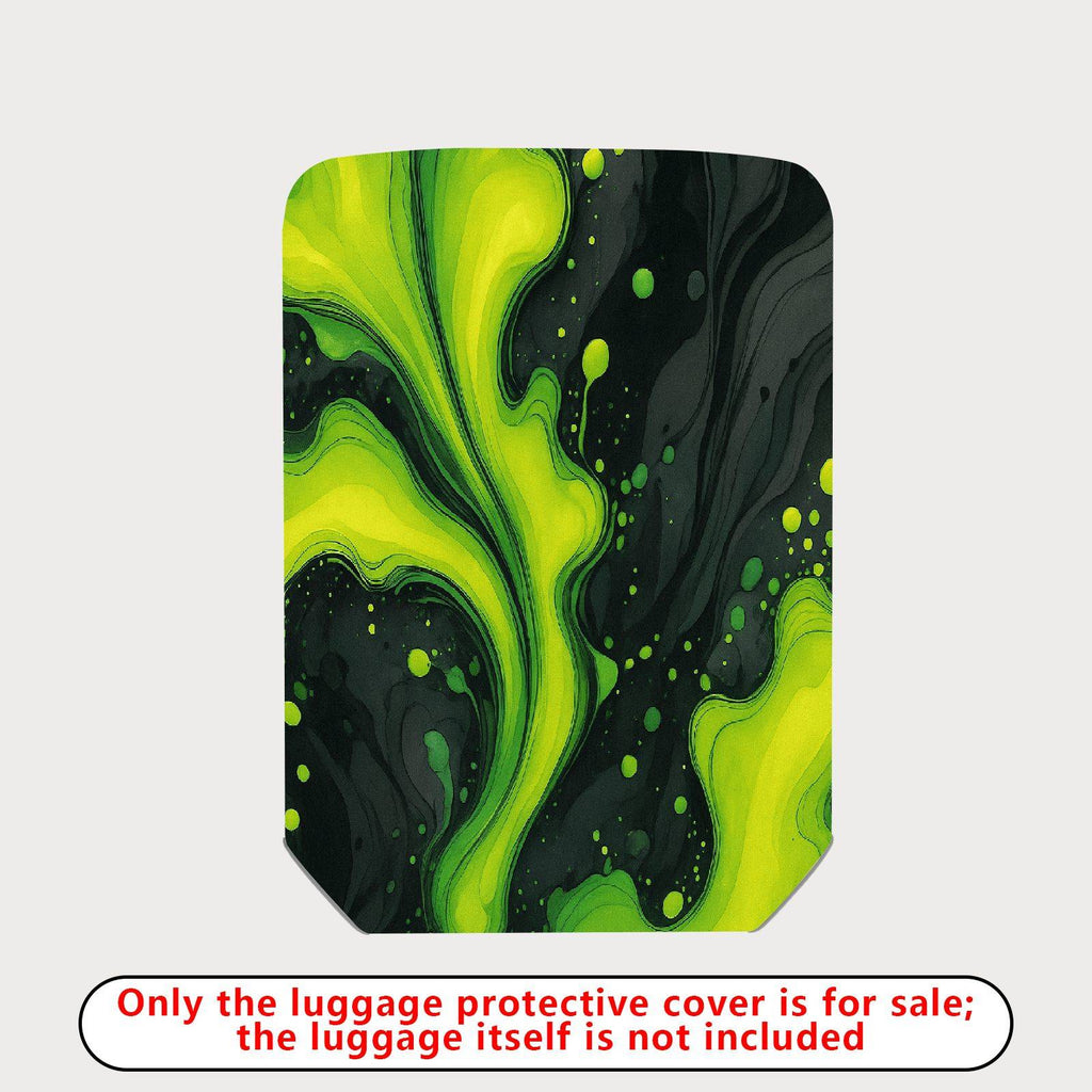1-Piece Abstract Swirl  Green Black Artistic  Suitcase Luggage Cover, Stretch Protective Sleeve