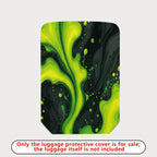 1-Piece Abstract Swirl  Green Black Artistic  Suitcase Luggage Cover, Stretch Protective Sleeve