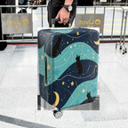 1-Piece Cat Starry Night Moon Galaxy Cosmic  Suitcase Luggage Cover, Stretch Protective Sleeve