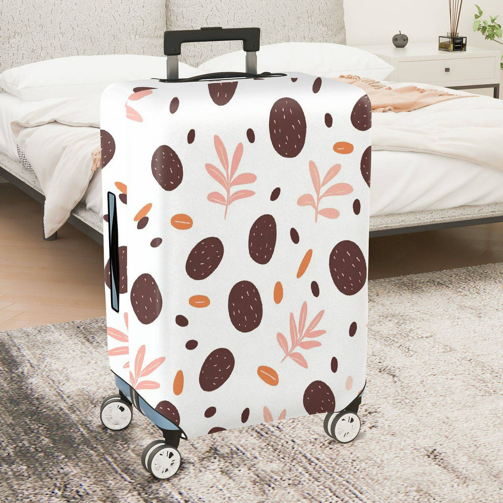 1-Piece Abstract Brown Leaf Pattern  Suitcase Luggage Cover, Stretch Protective Sleeve