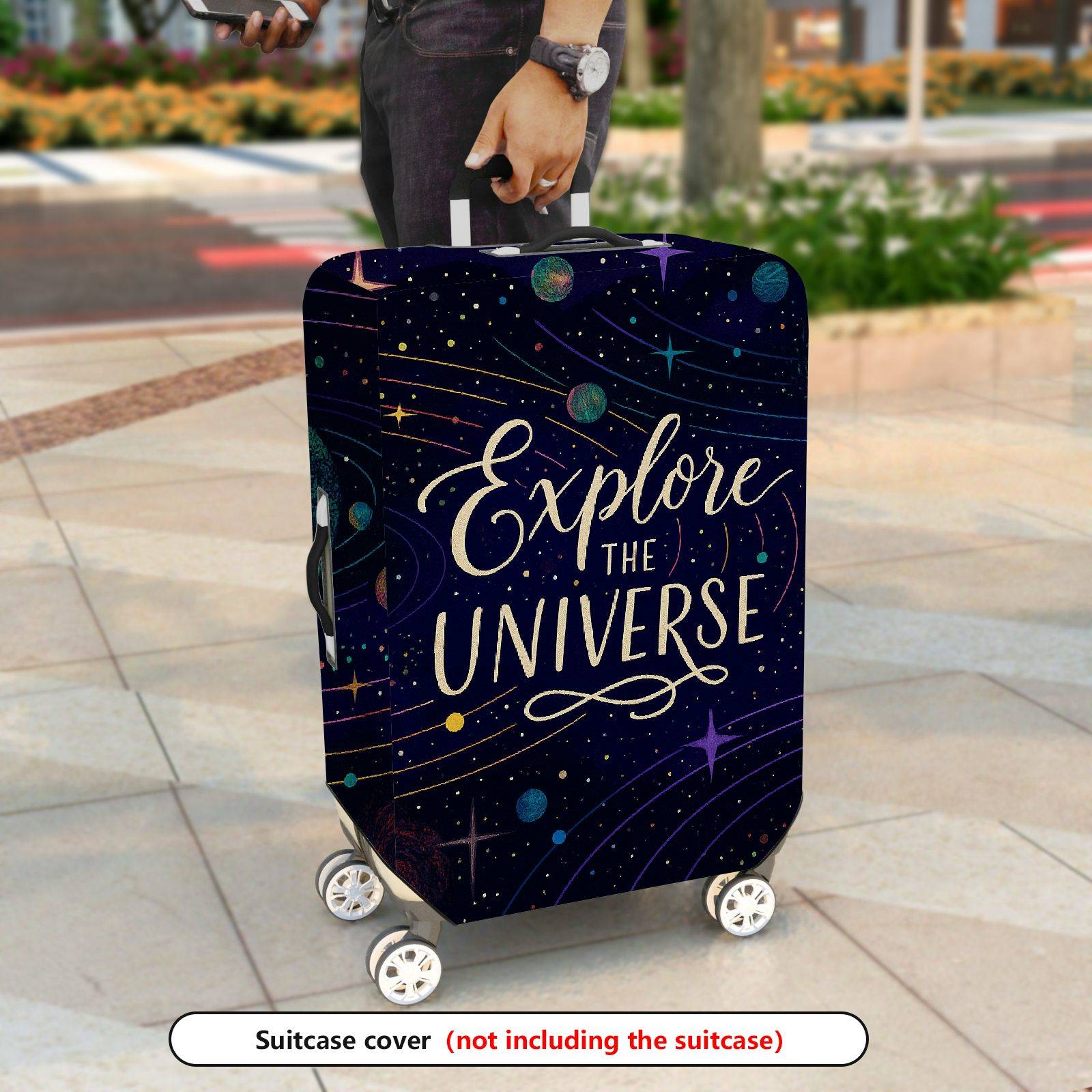 1-Piece Explore Universe Space Star Galaxy Cosmic  Suitcase Luggage Cover, Stretch Protective Sleeve