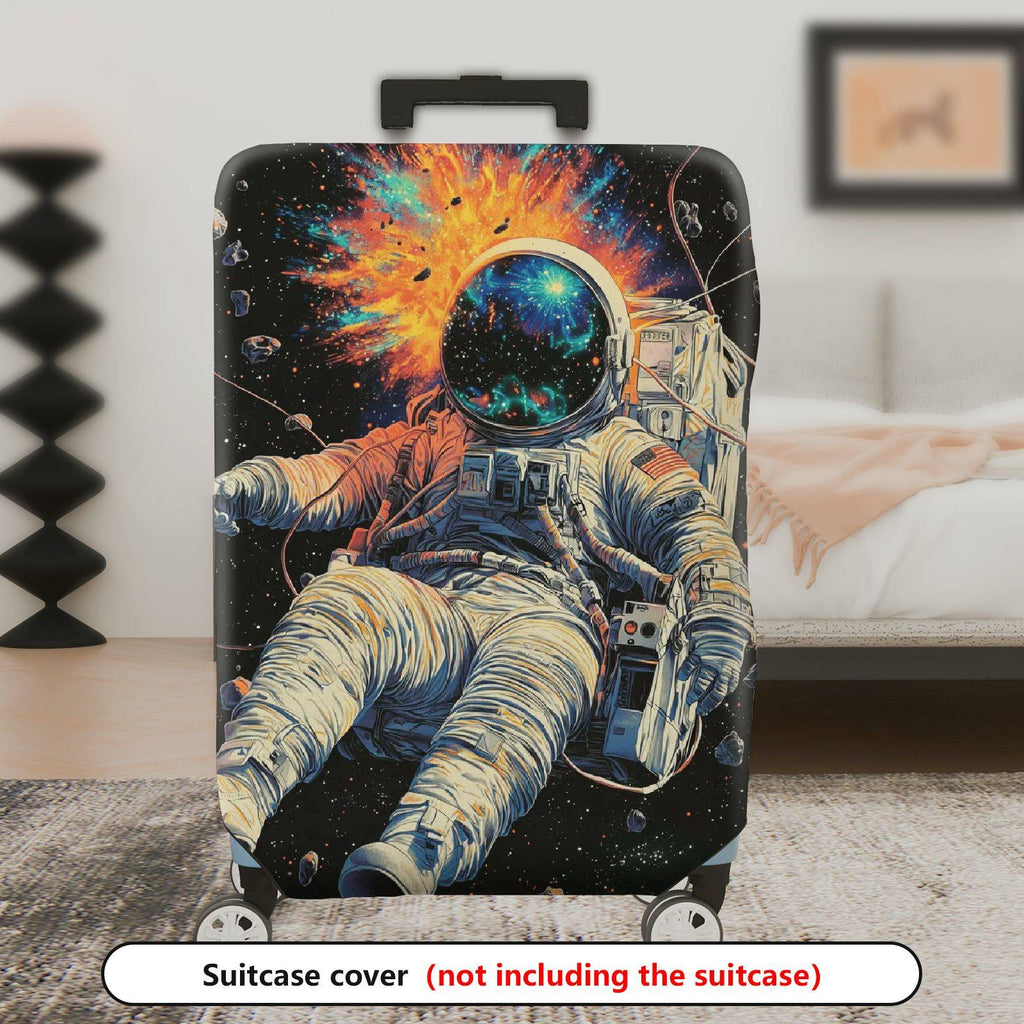1-Piece Cosmic Astronaut Explosion Galaxy Universe Outer Space  Suitcase Luggage Cover, Stretch Protective Sleeve