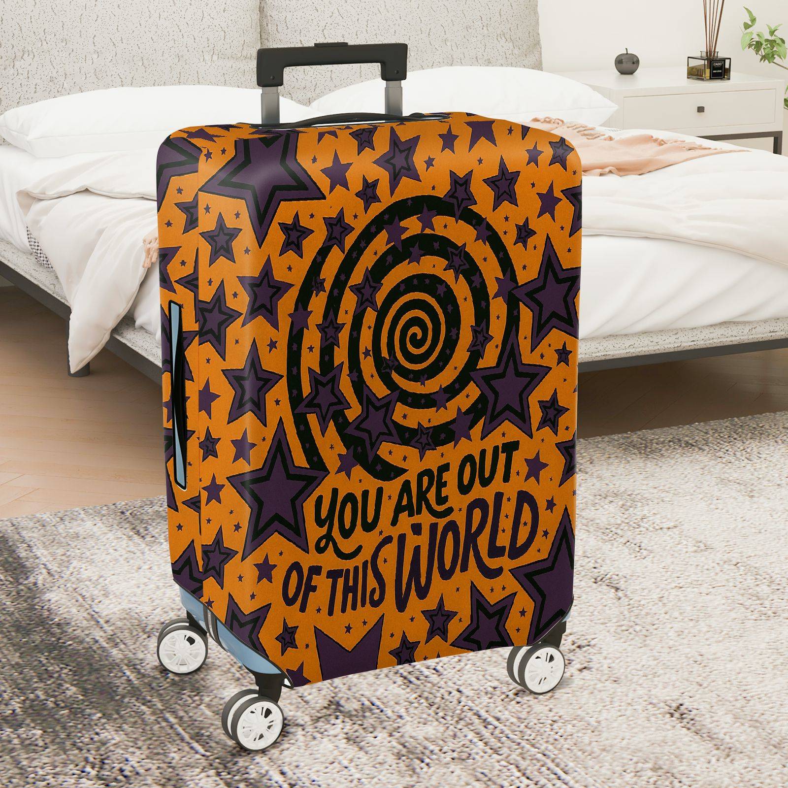 1-Piece Spiral Star Cosmic Galaxy Universe Space  Suitcase Luggage Cover, Stretch Protective Sleeve