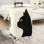 1-Piece Black Cat Orange Eyes Starry Night Cosmic  Suitcase Luggage Cover, Stretch Protective Sleeve