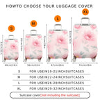 1-Piece Pink Flower Leaf Blossom Pastel Romantic  Suitcase Luggage Cover, Stretch Protective Sleeve