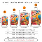 1-Piece Colorful Bird Floral Nature Artistic Cute  Suitcase Luggage Cover, Stretch Protective Sleeve