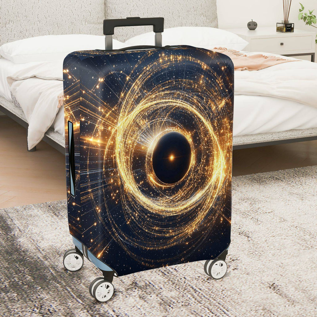 1-Piece Cosmic Galaxy Swirl Starry Circular Abstract  Suitcase Luggage Cover, Stretch Protective Sleeve